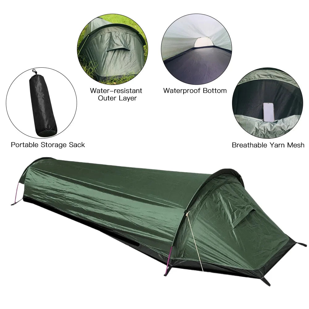 Lightweight Waterproof Single-Person Backpacking Tent – Outdoor Hiking & Camping Shelter